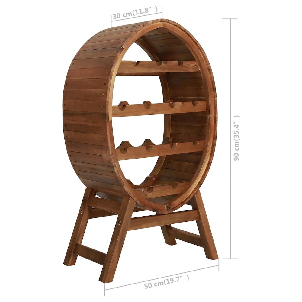 Wine Rack 13 Bottles Solid Acacia Wood. Picture 6
