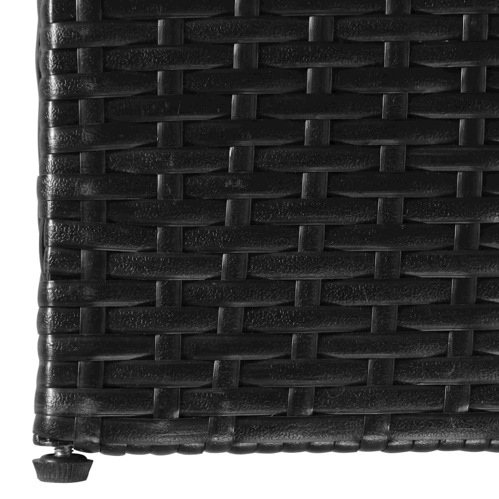 Outdoor Storage Box Black PE Rattan, Powder-Coated Steel. Picture 4