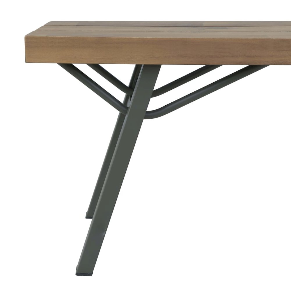 Garden Bench Brown and Gray Solid Acacia Wood and Steel 47.2 in. Picture 3