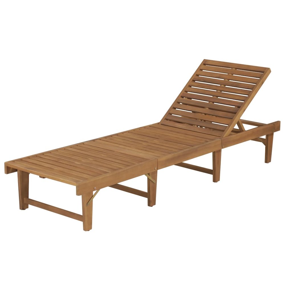 Sunbed Natural wood Solid acacia wood, oil finish Standard. Picture 2