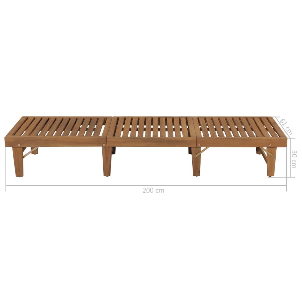 Sunbed Natural wood Solid acacia wood, oil finish Standard. Picture 11