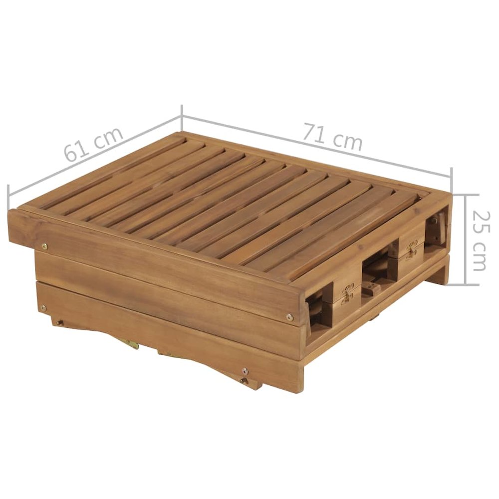 Sunbed Natural wood Solid acacia wood, oil finish Standard. Picture 12