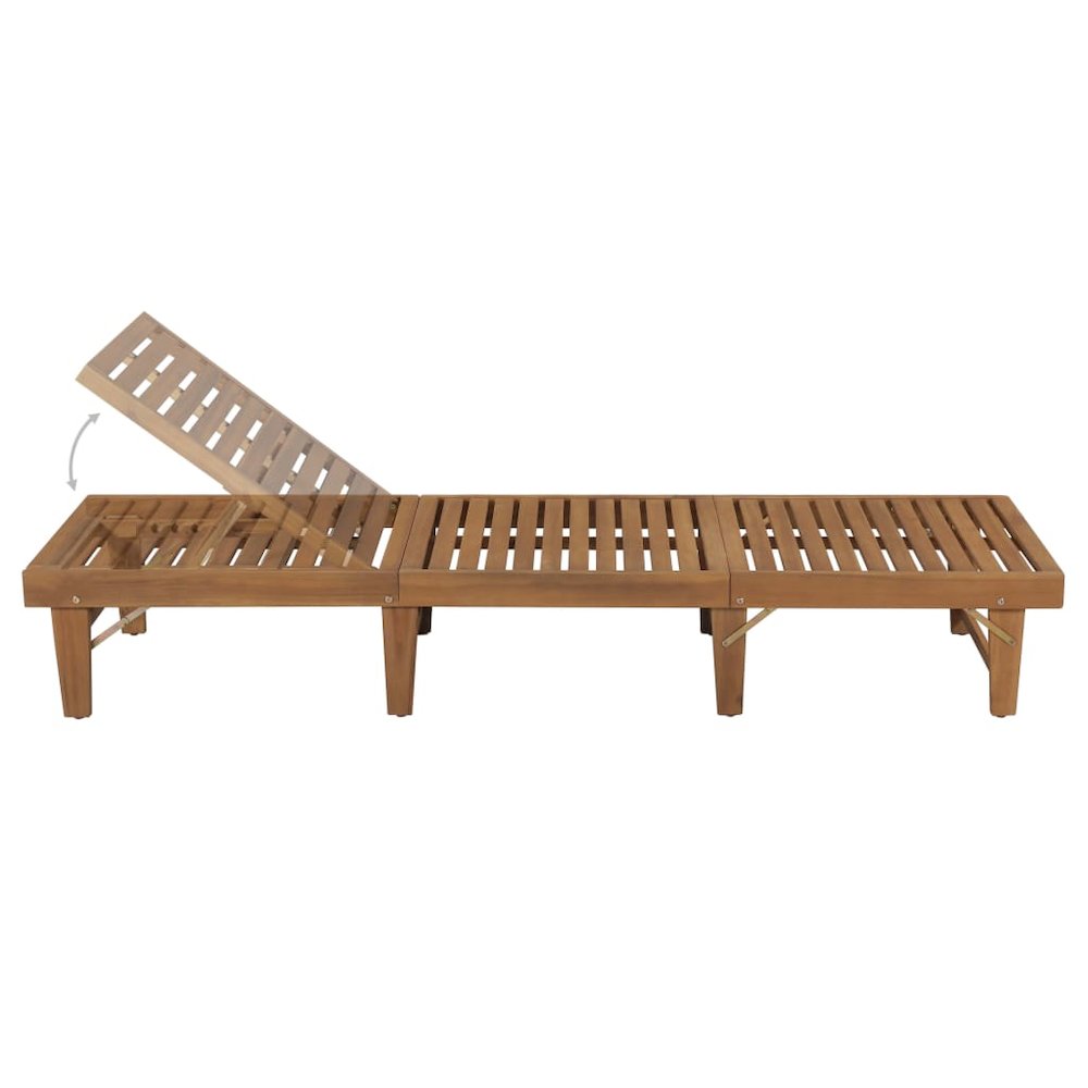 Sunbed Natural wood Solid acacia wood, oil finish Standard. Picture 4