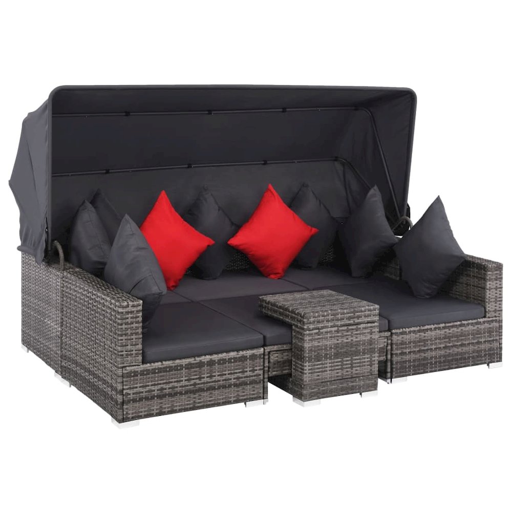 Rattan Sofa Set Grey & Dark Grey. Picture 2