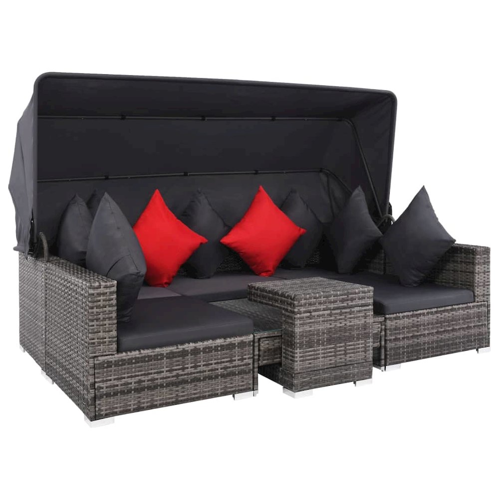 Rattan Sofa Set Grey & Dark Grey. Picture 3