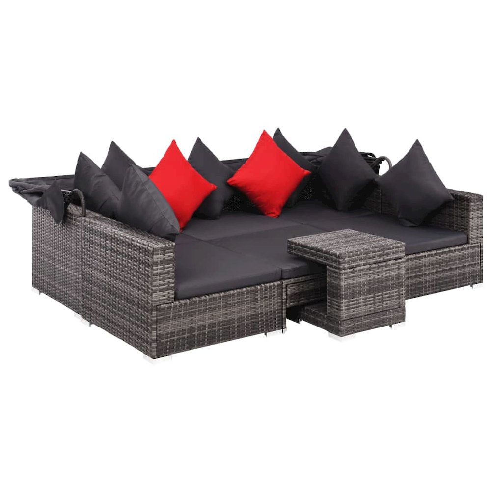 Rattan Sofa Set Grey & Dark Grey. Picture 4