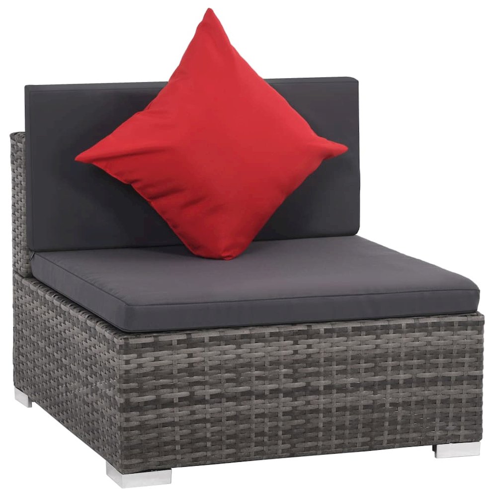 Sofa Set Grey, dark grey, red. Picture 2