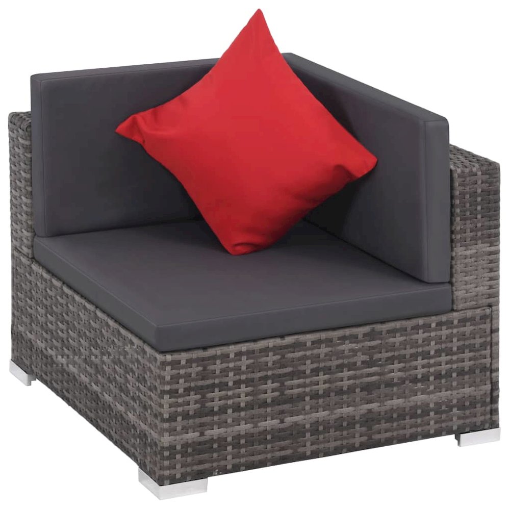 Sofa Set Grey, dark grey, red. Picture 3