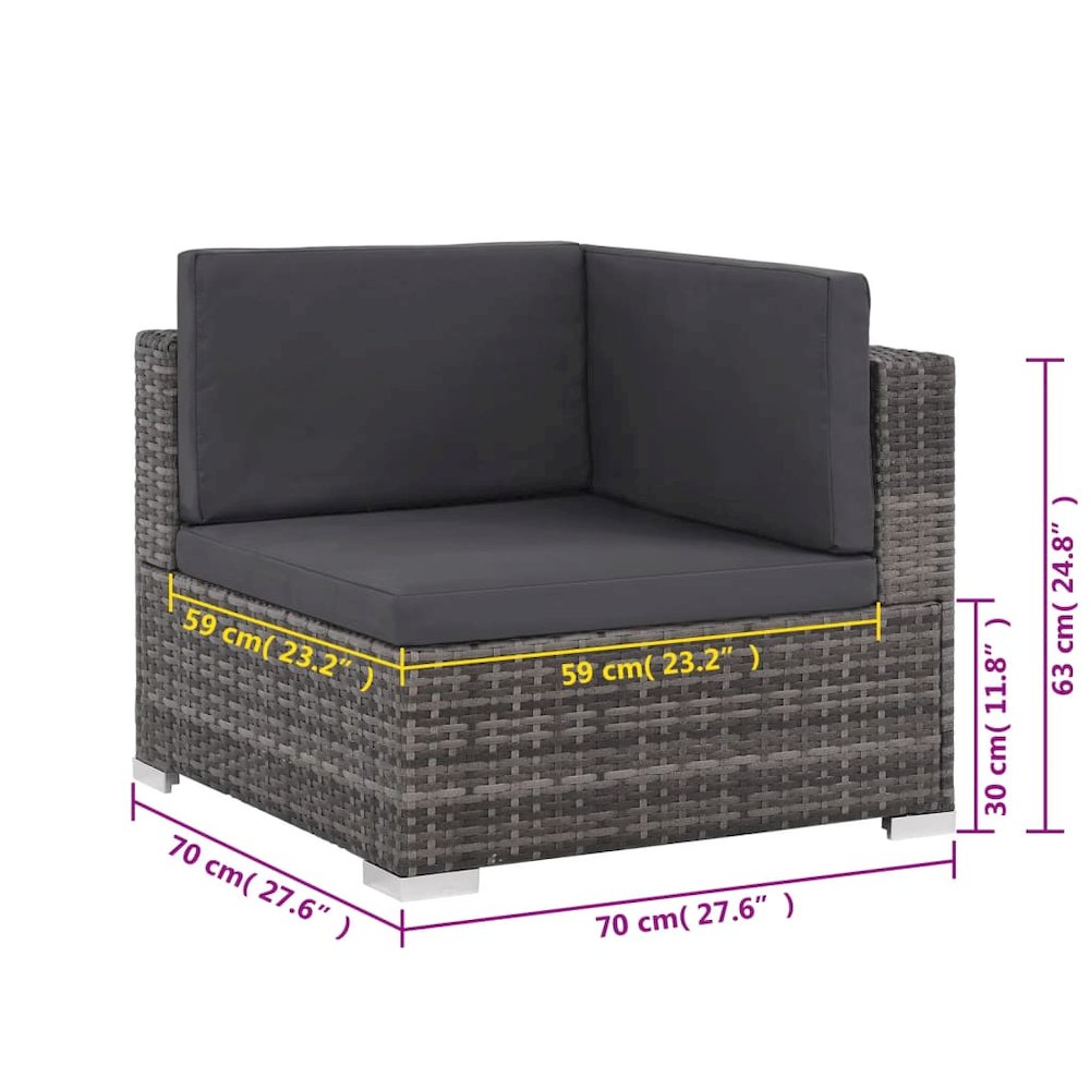 Sofa Set Gray and Dark Gray. Picture 8