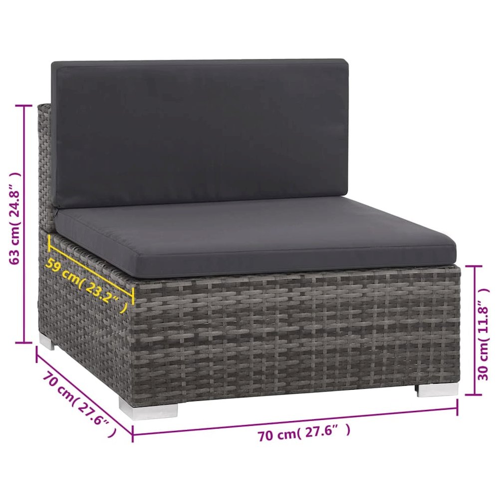 Sofa Set Gray and Dark Gray. Picture 9