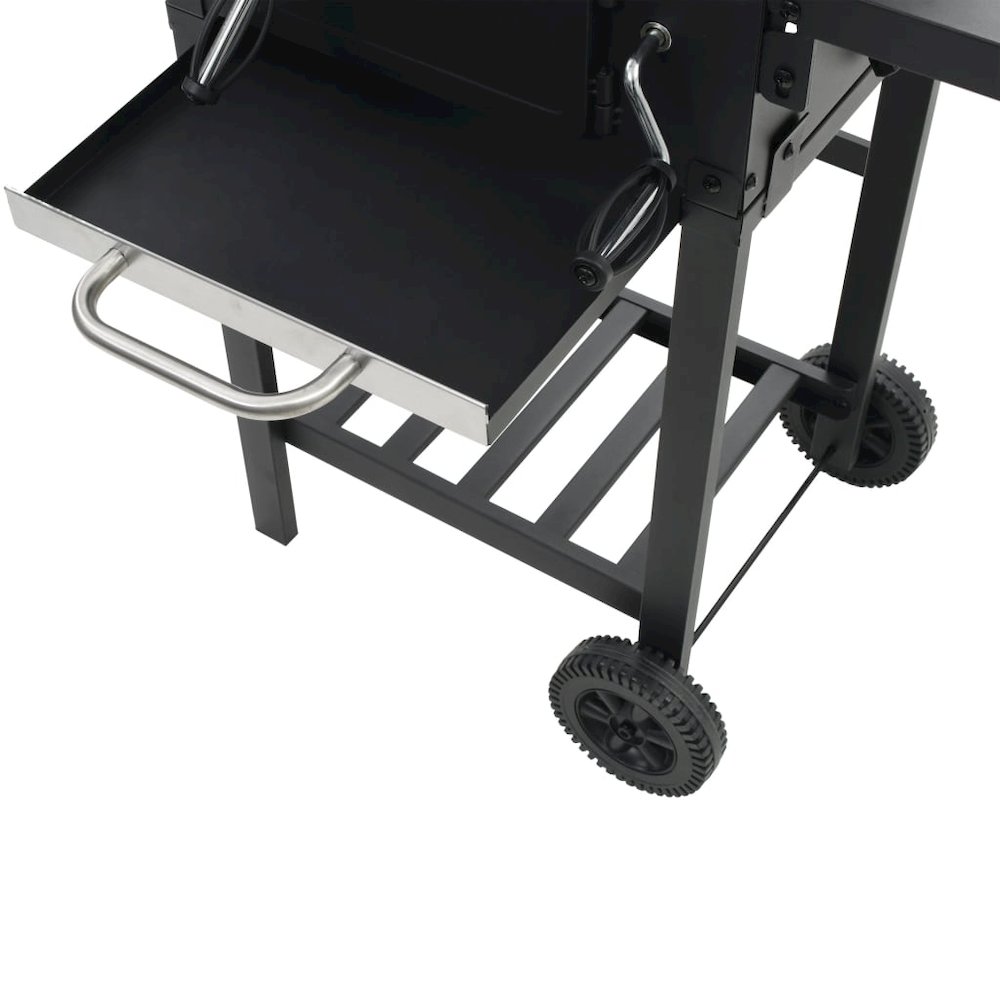 vidaXL Charcoal-Fueled BBQ Grill with Bottom Shelf Black, 44280. Picture 11