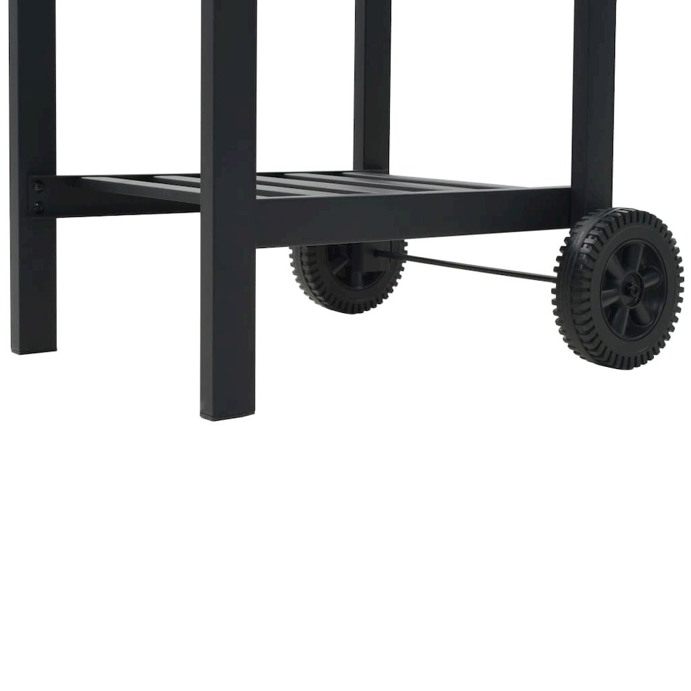 vidaXL Charcoal-Fueled BBQ Grill with Bottom Shelf Black, 44280. Picture 12