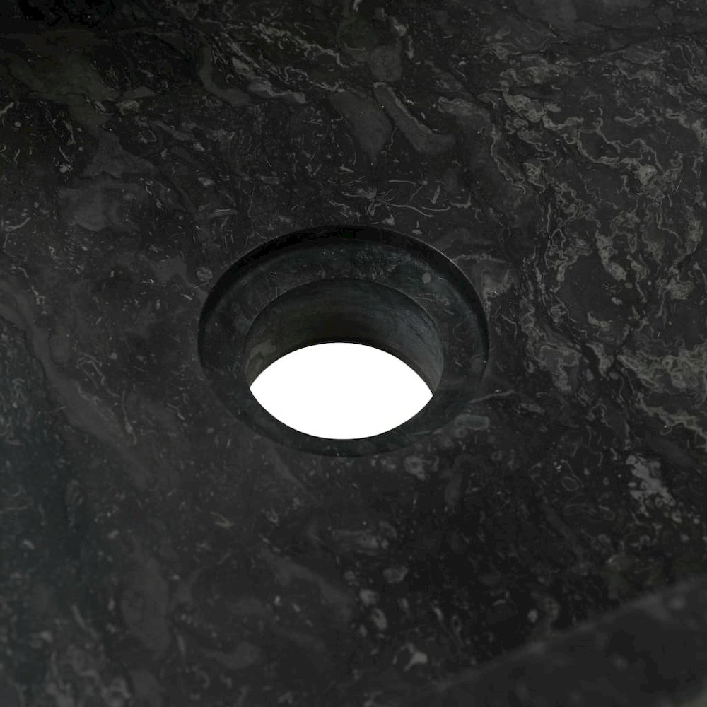 vidaXL Sink 17.7"x11.8"x4.7" Marble Black. Picture 9