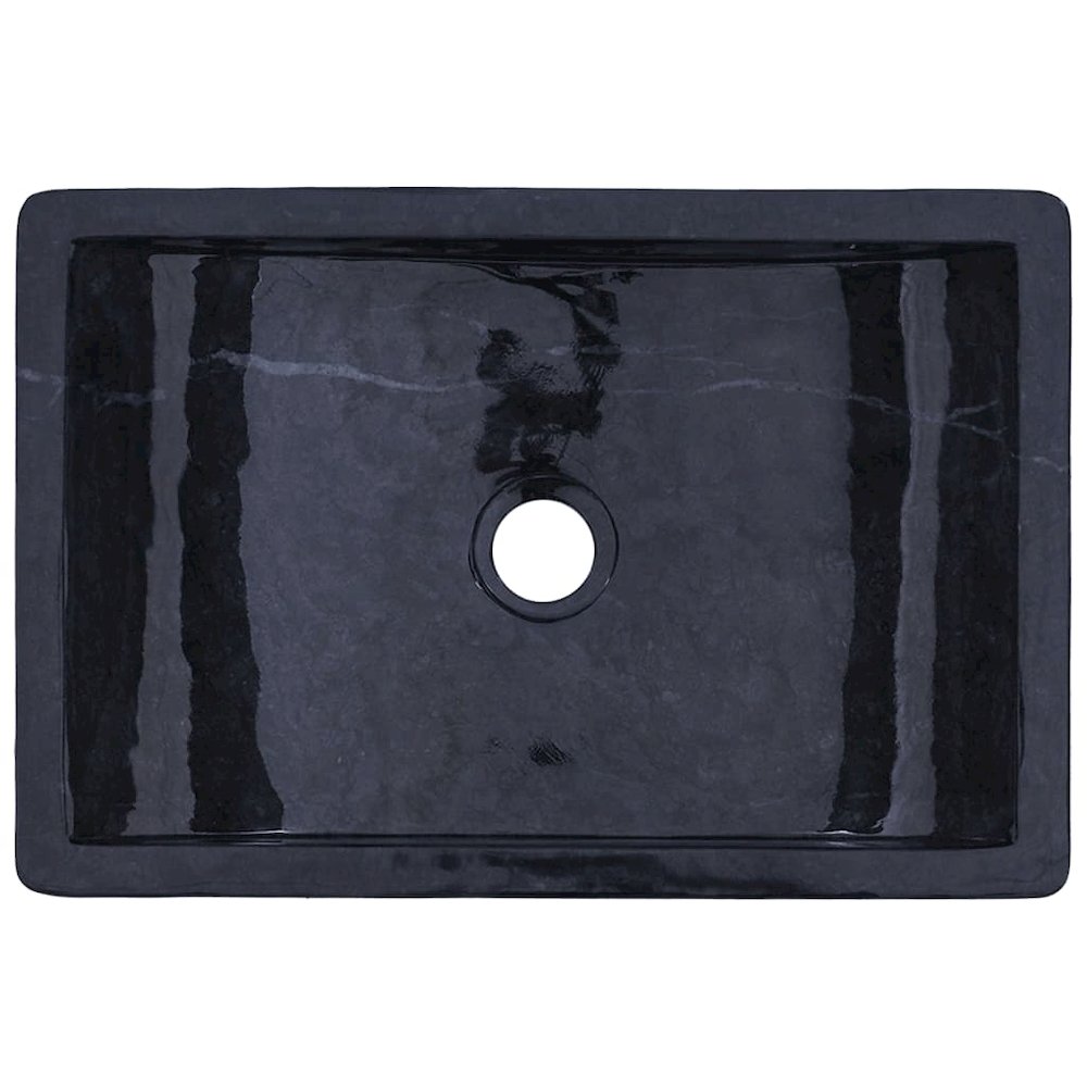vidaXL Sink 17.7"x11.8"x4.7" Marble Black. Picture 12