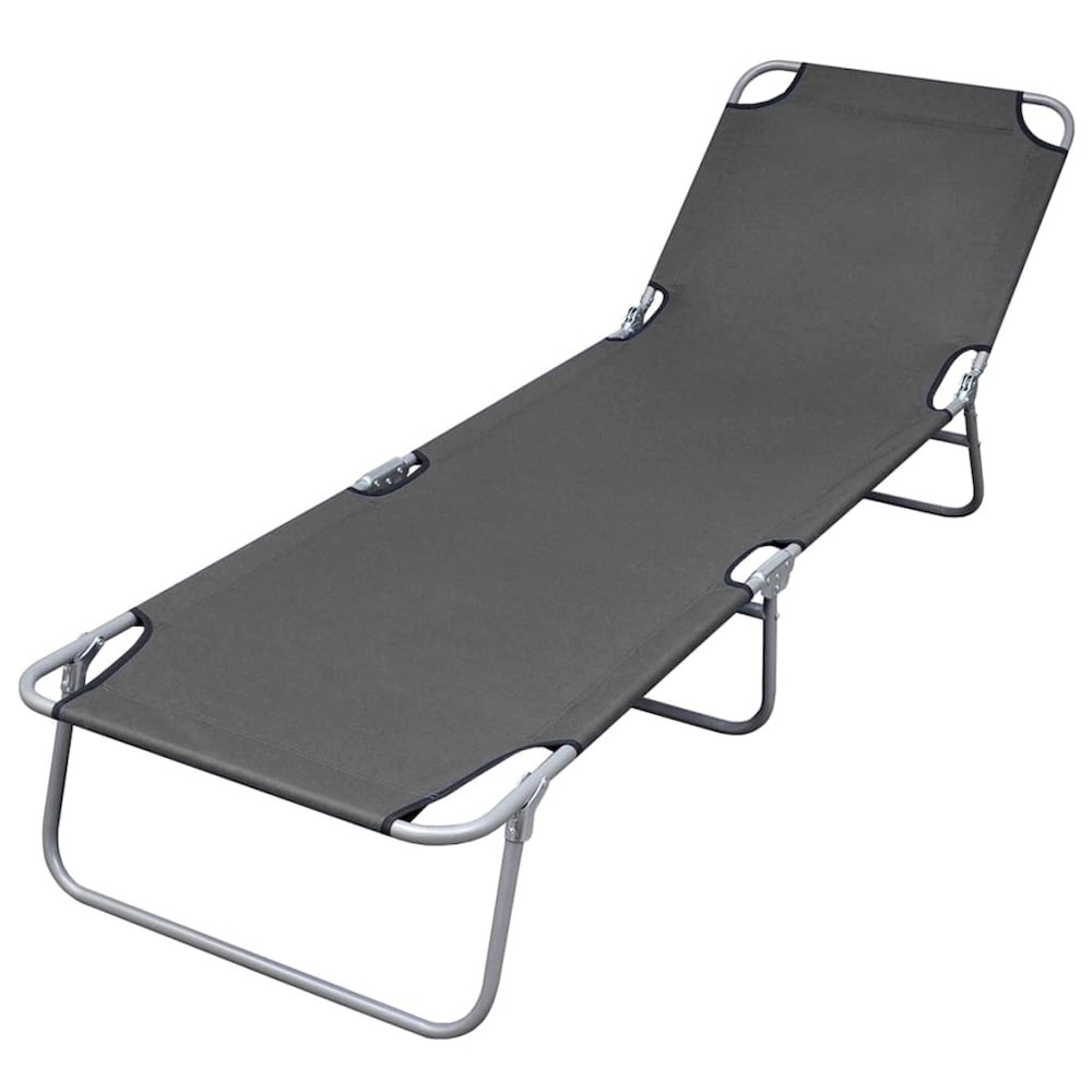 Sunlounger Grey Powder-coated steel 74.4 x 22.8 x 10.6 in. Picture 1