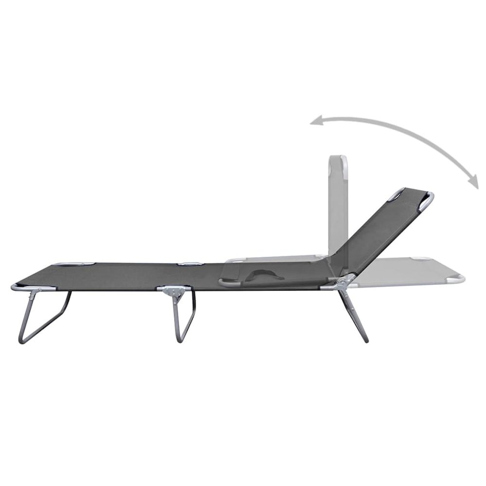 Sunlounger Grey Powder-coated steel 74.4 x 22.8 x 10.6 in. Picture 2