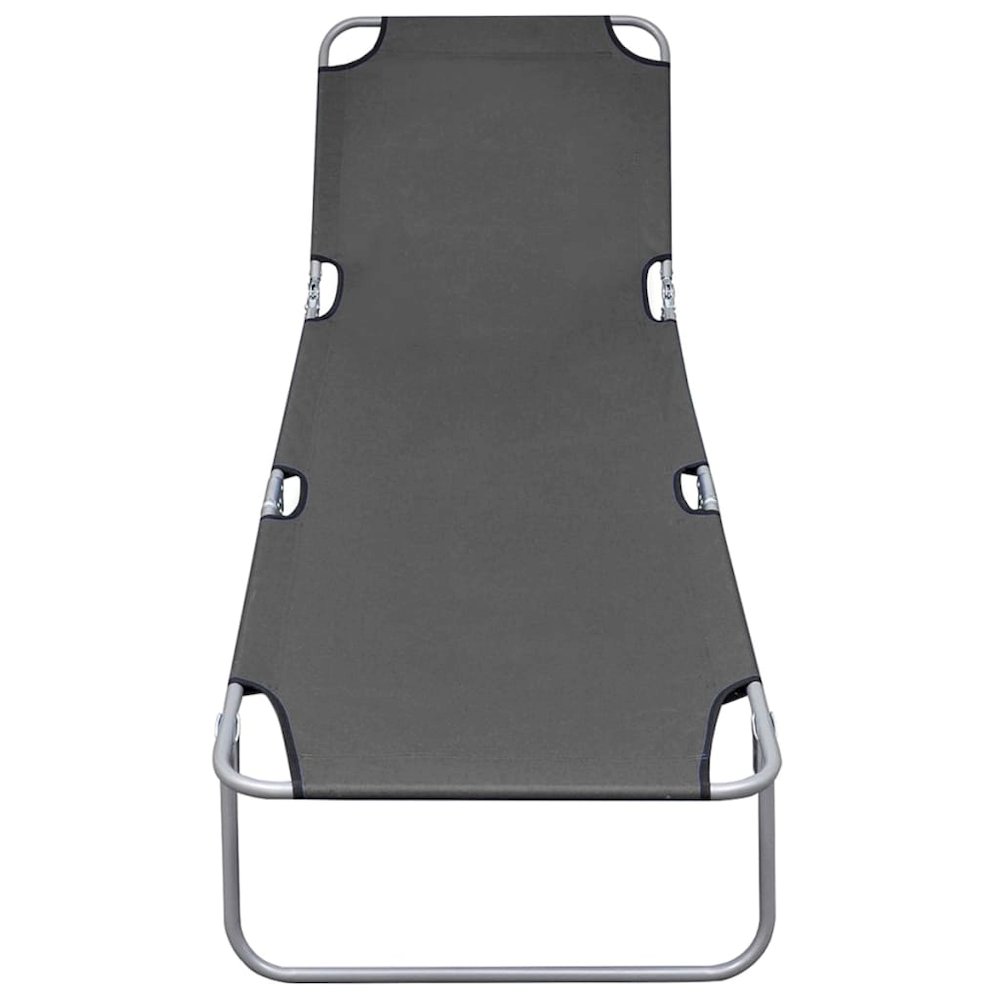 Sunlounger Grey Powder-coated steel 74.4 x 22.8 x 10.6 in. Picture 3