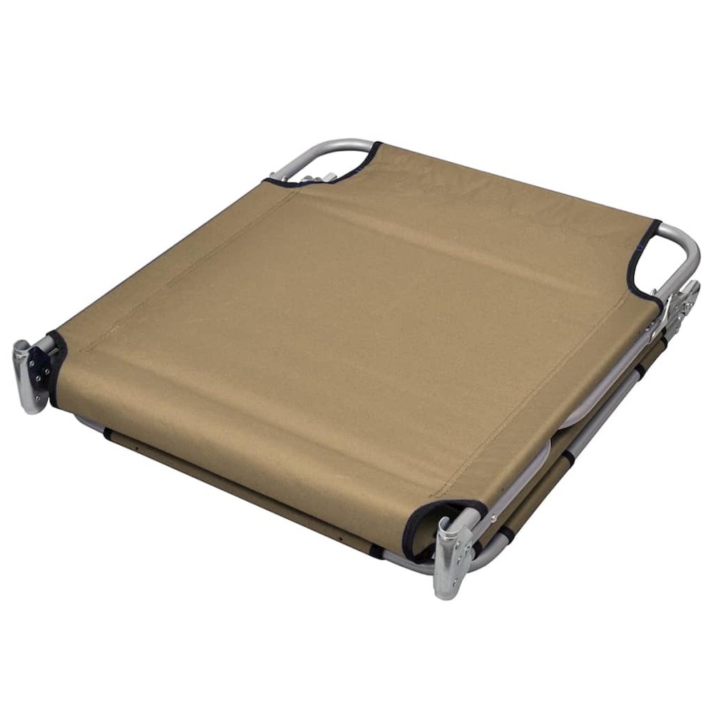 Sunlounger Taupe Powder-Coated Steel Standard Foldable. Picture 4