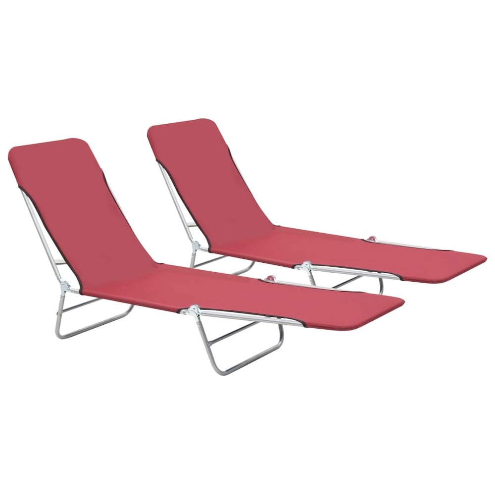 Sunlounger Set of 2 Red. Picture 1