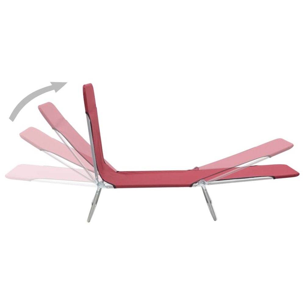 Sunlounger Set of 2 Red. Picture 2