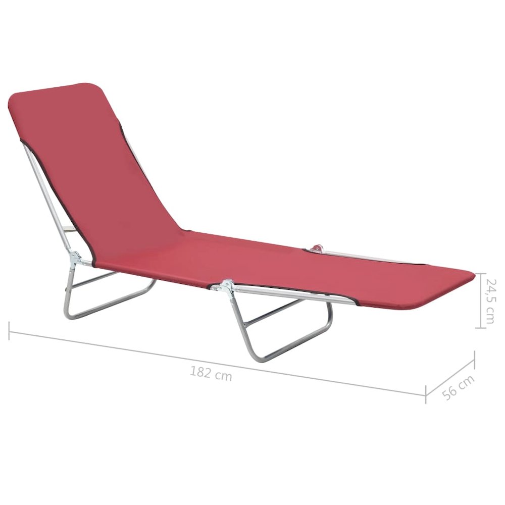 Sunlounger Set of 2 Red. Picture 11
