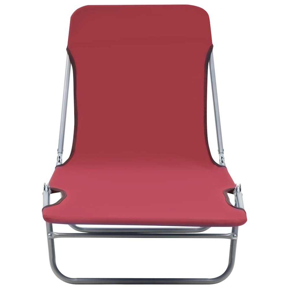 Sunlounger Set of 2 Red. Picture 4