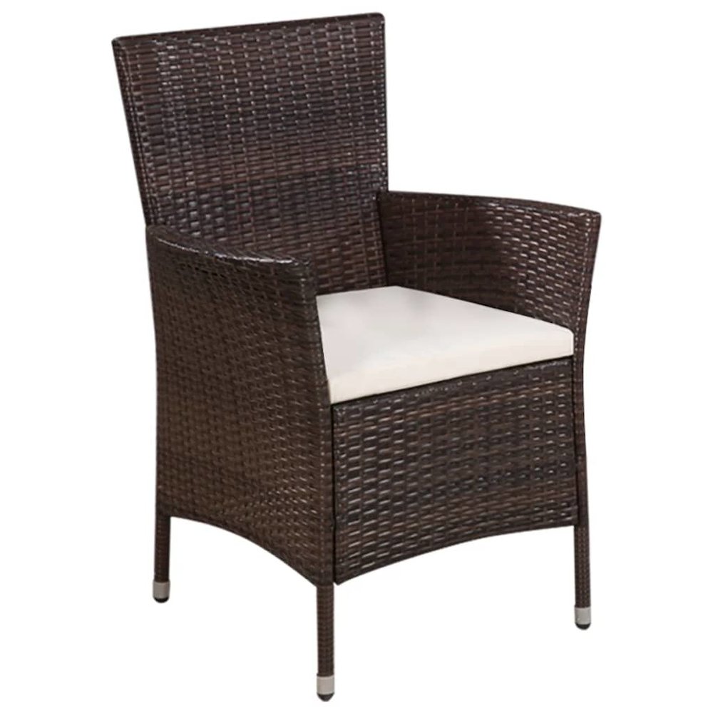 Bistro Set Brown PE rattan Compact Removable Covers Bistro Set. Picture 2