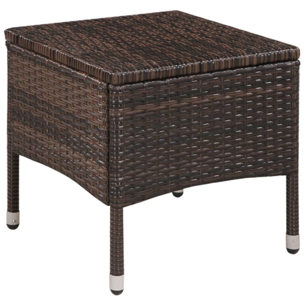 Bistro Set Brown PE rattan Compact Removable Covers Bistro Set. Picture 3