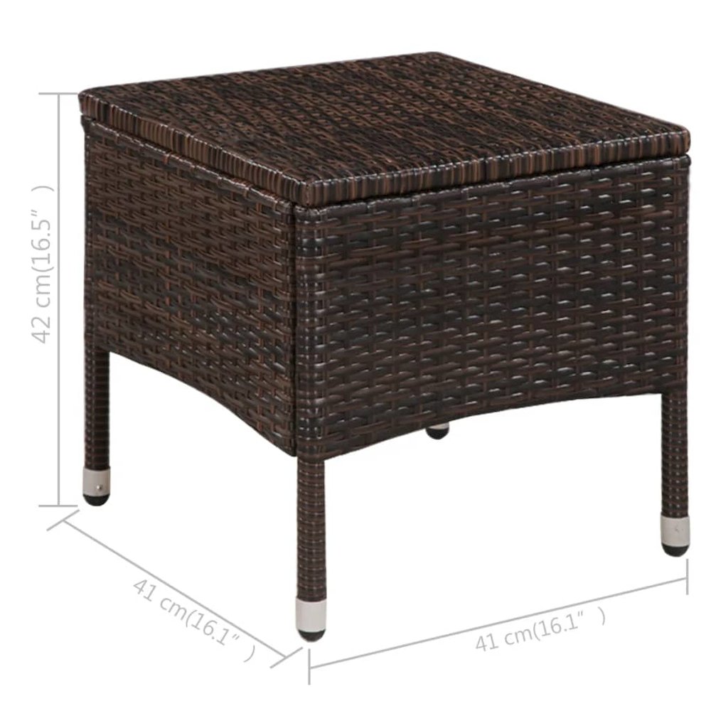 Bistro Set Brown PE rattan Compact Removable Covers Bistro Set. Picture 5