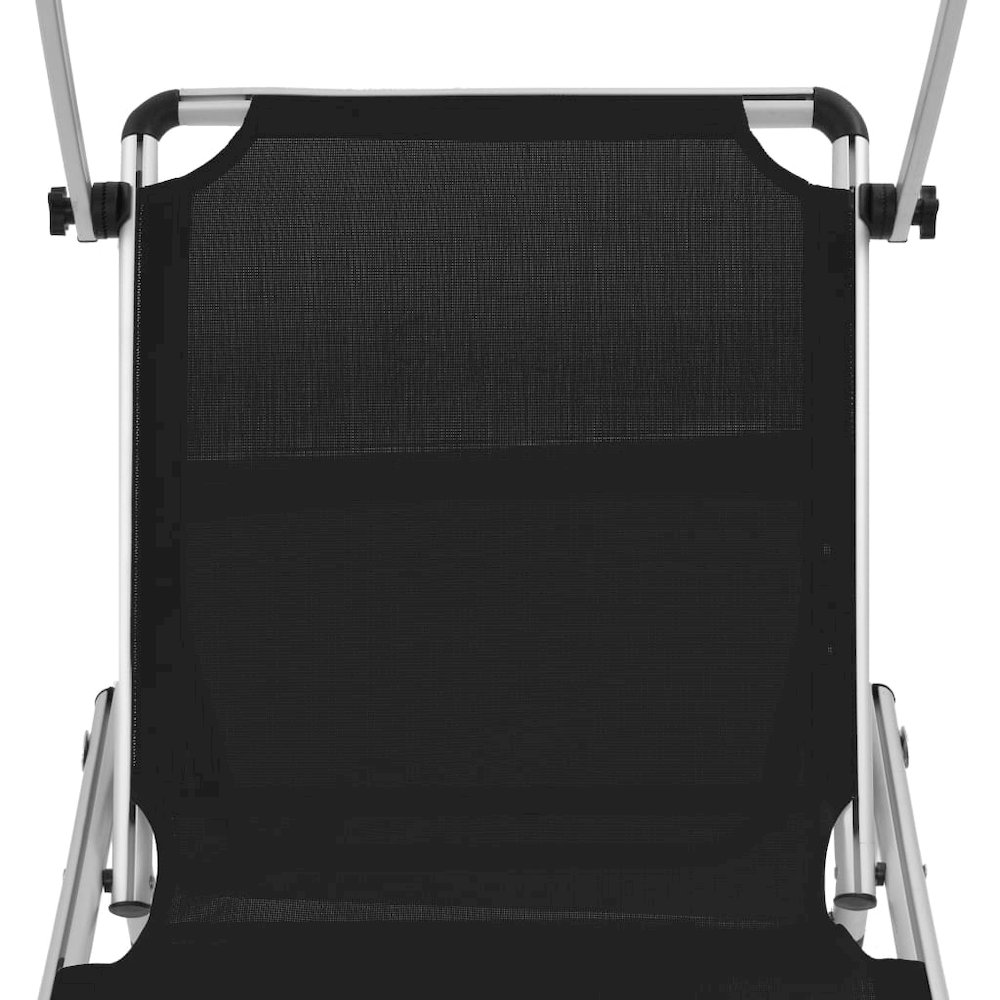 Sun Lounger Black Aluminum Standard Foldable Beach Chair. Picture 7