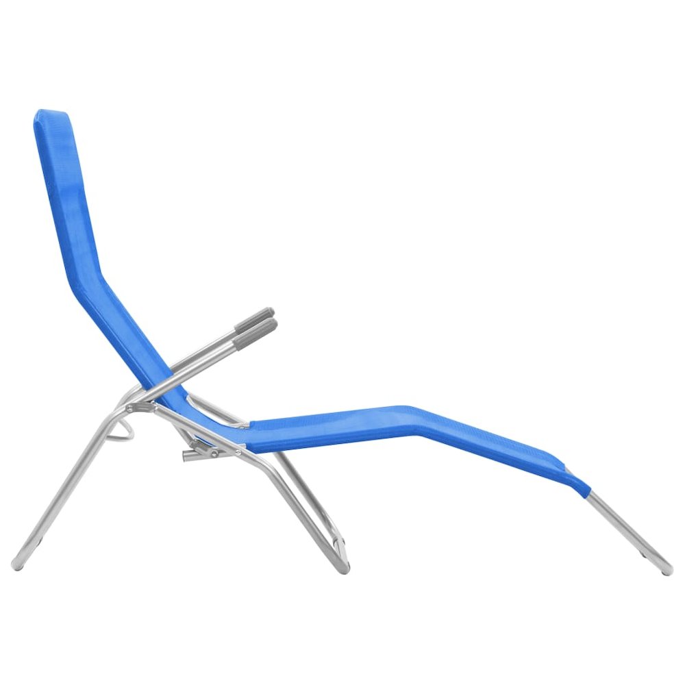 Sun Lounger Set of 2 Blue Powder-coated steel, Textilene Standard. Picture 5