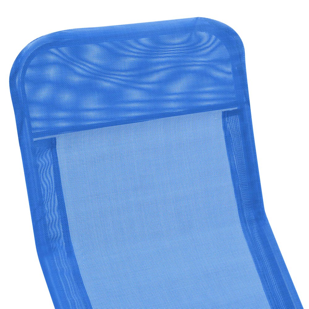 Sun Lounger Set of 2 Blue Powder-coated steel, Textilene Standard. Picture 6