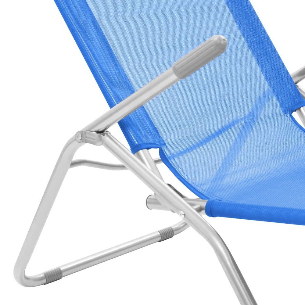 Sun Lounger Set of 2 Blue Powder-coated steel, Textilene Standard. Picture 7