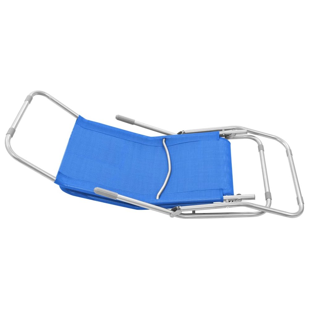 Sun Lounger Set of 2 Blue Powder-coated steel, Textilene Standard. Picture 8