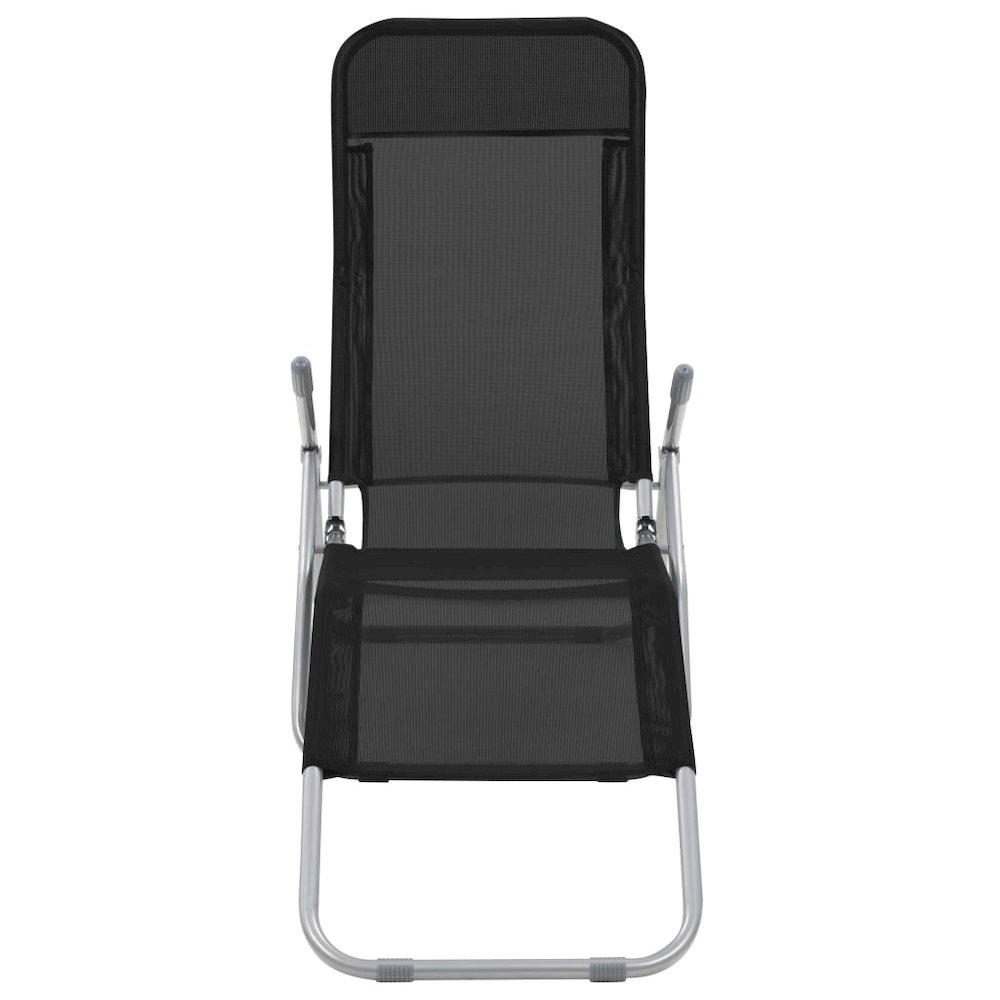 Sunlounger Set of 2 Black Textilene fabric, powder-coated steel. Picture 3