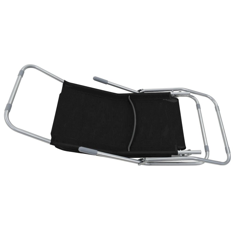 Sunlounger Set of 2 Black Textilene fabric, powder-coated steel. Picture 5