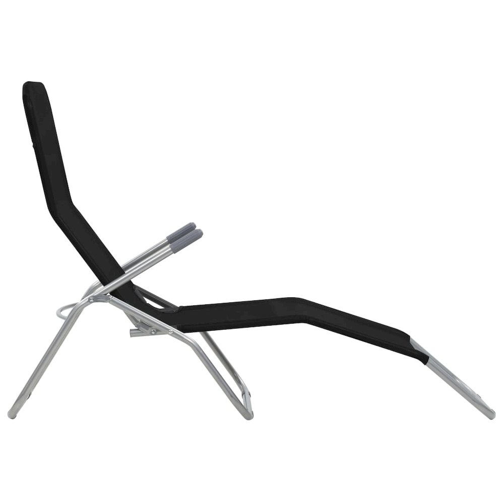 Sunlounger Set of 2 Black Textilene fabric, powder-coated steel. Picture 6