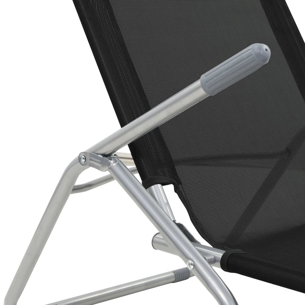 Sunlounger Set of 2 Black Textilene fabric, powder-coated steel. Picture 7