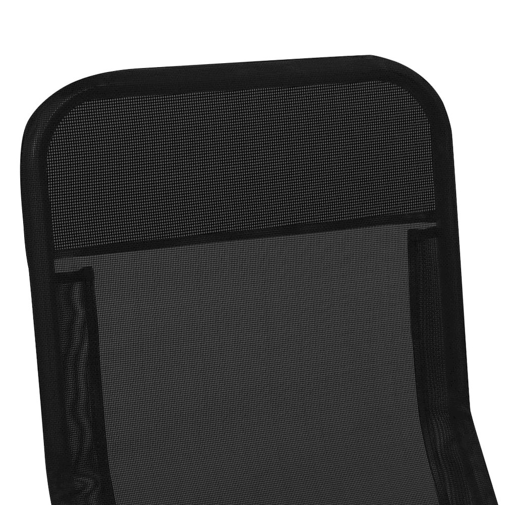 Sunlounger Set of 2 Black Textilene fabric, powder-coated steel. Picture 8