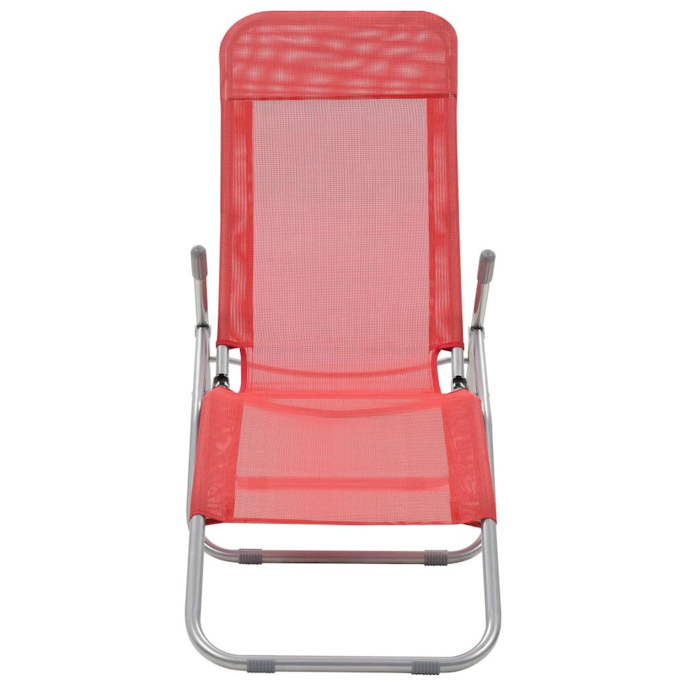 Sunlounger Set of 2 Red Textilene, Powder-coated steel Standard. Picture 3