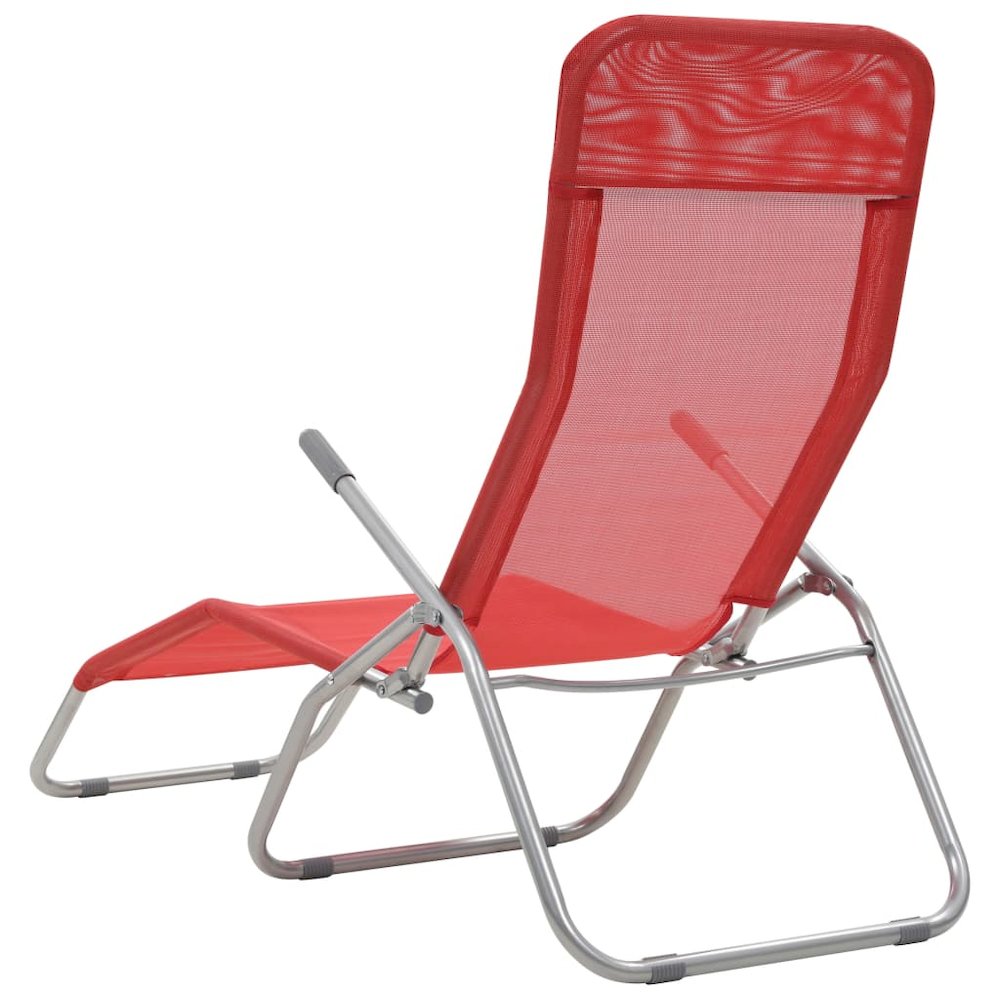 Sunlounger Set of 2 Red Textilene, Powder-coated steel Standard. Picture 4