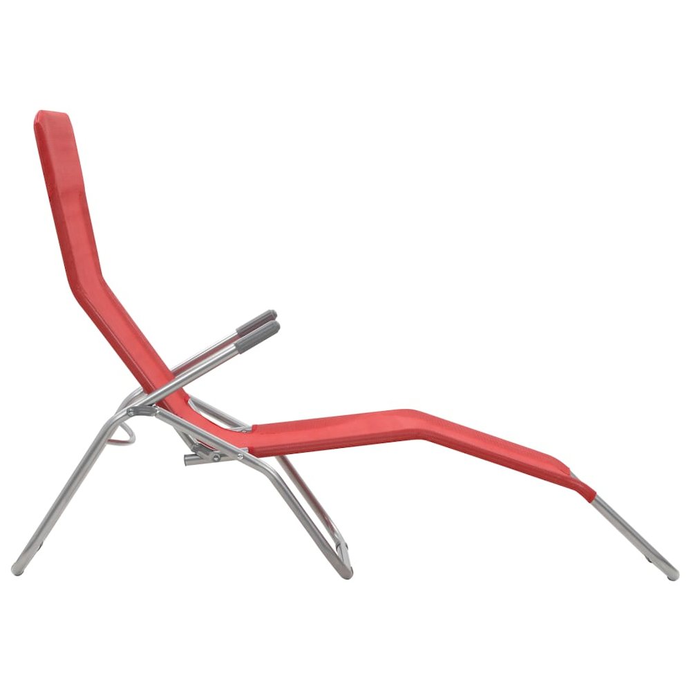 Sunlounger Set of 2 Red Textilene, Powder-coated steel Standard. Picture 5