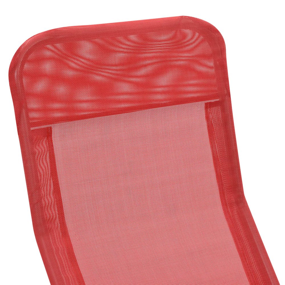 Sunlounger Set of 2 Red Textilene, Powder-coated steel Standard. Picture 6