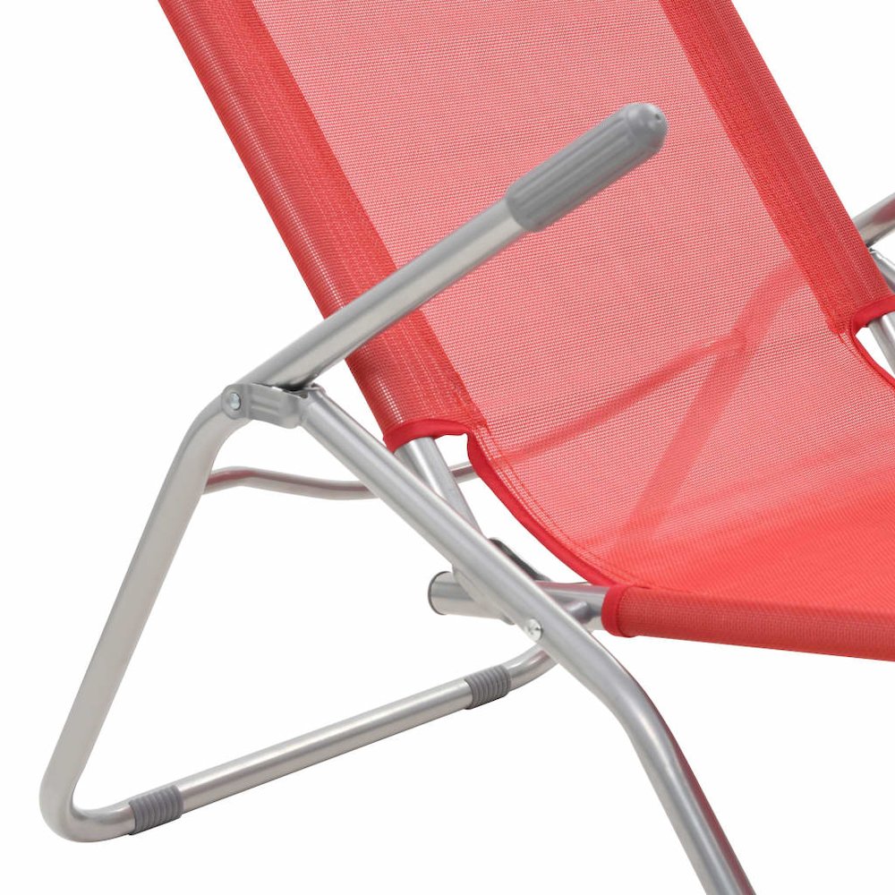 Sunlounger Set of 2 Red Textilene, Powder-coated steel Standard. Picture 7