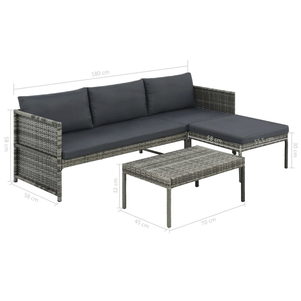 Garden Sofa Grey, Dark Grey. Picture 7
