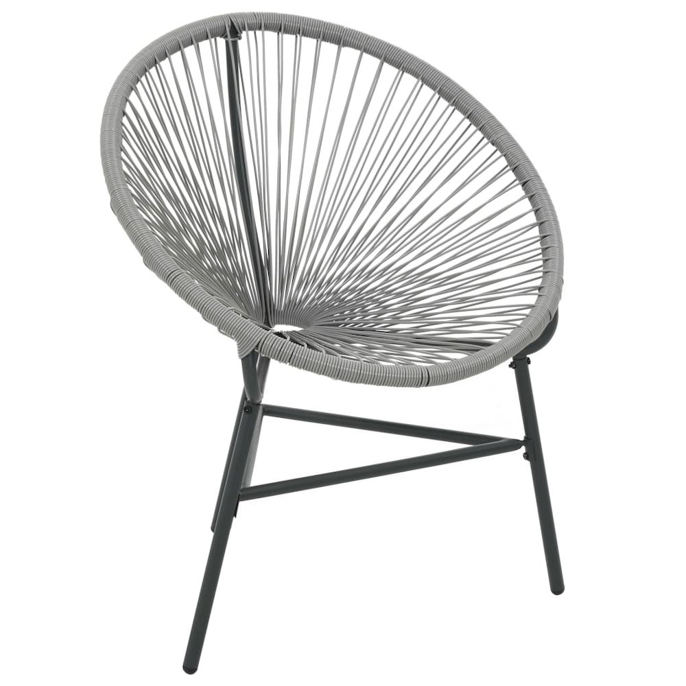 Moon Chair Grey Polyethylene Rattan Moon Chair Round Modern. Picture 2