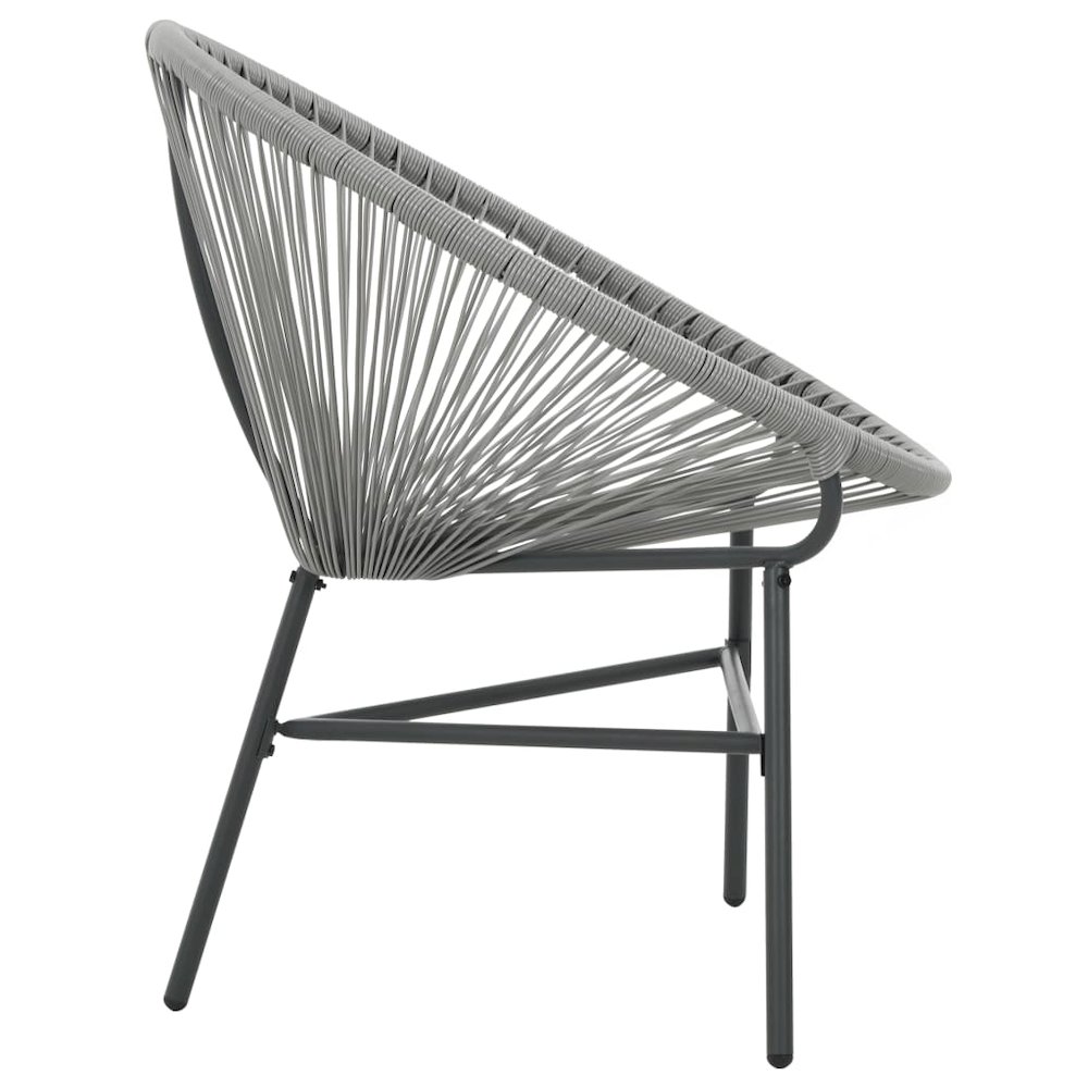 Moon Chair Grey Polyethylene Rattan Moon Chair Round Modern. Picture 3
