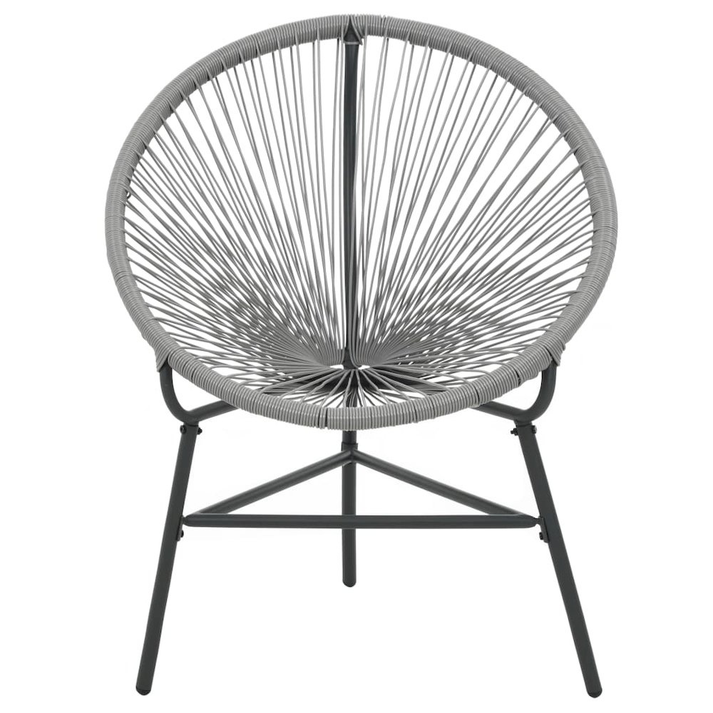 Moon Chair Grey Polyethylene Rattan Moon Chair Round Modern. Picture 4