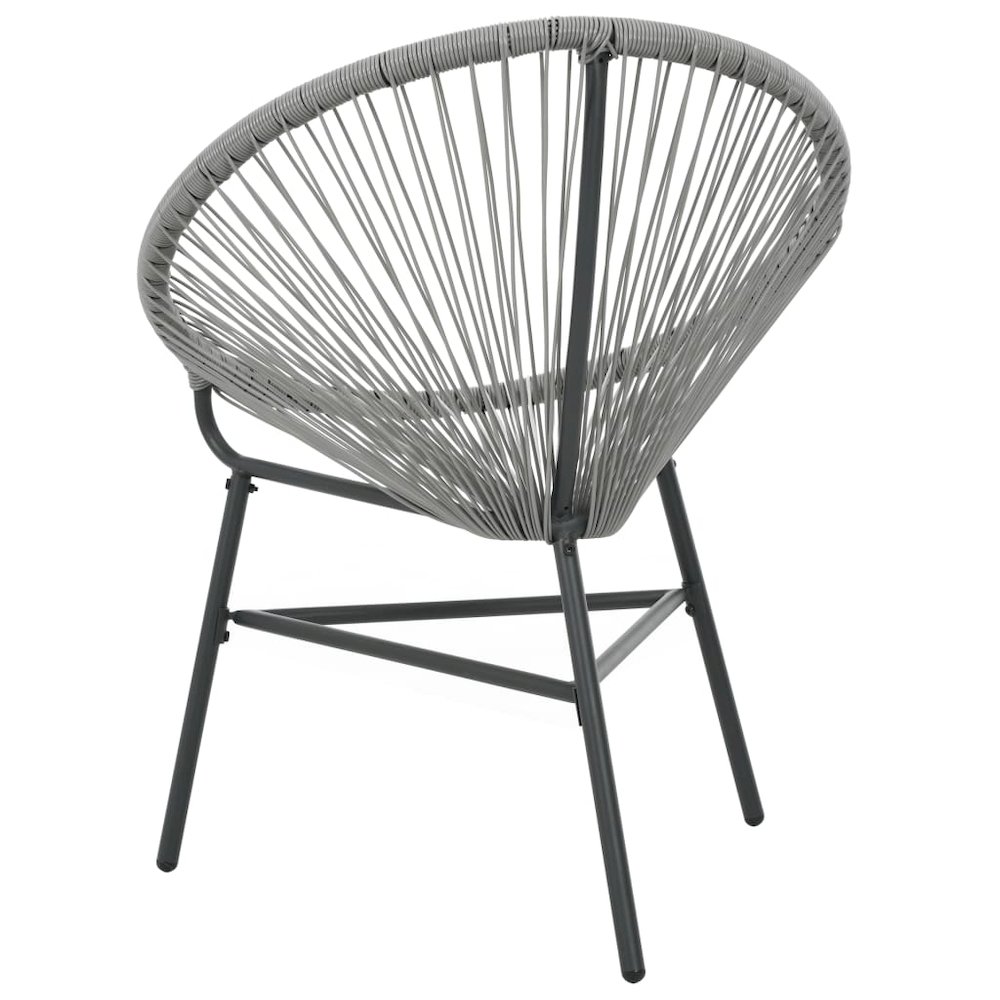 Moon Chair Grey Polyethylene Rattan Moon Chair Round Modern. Picture 5
