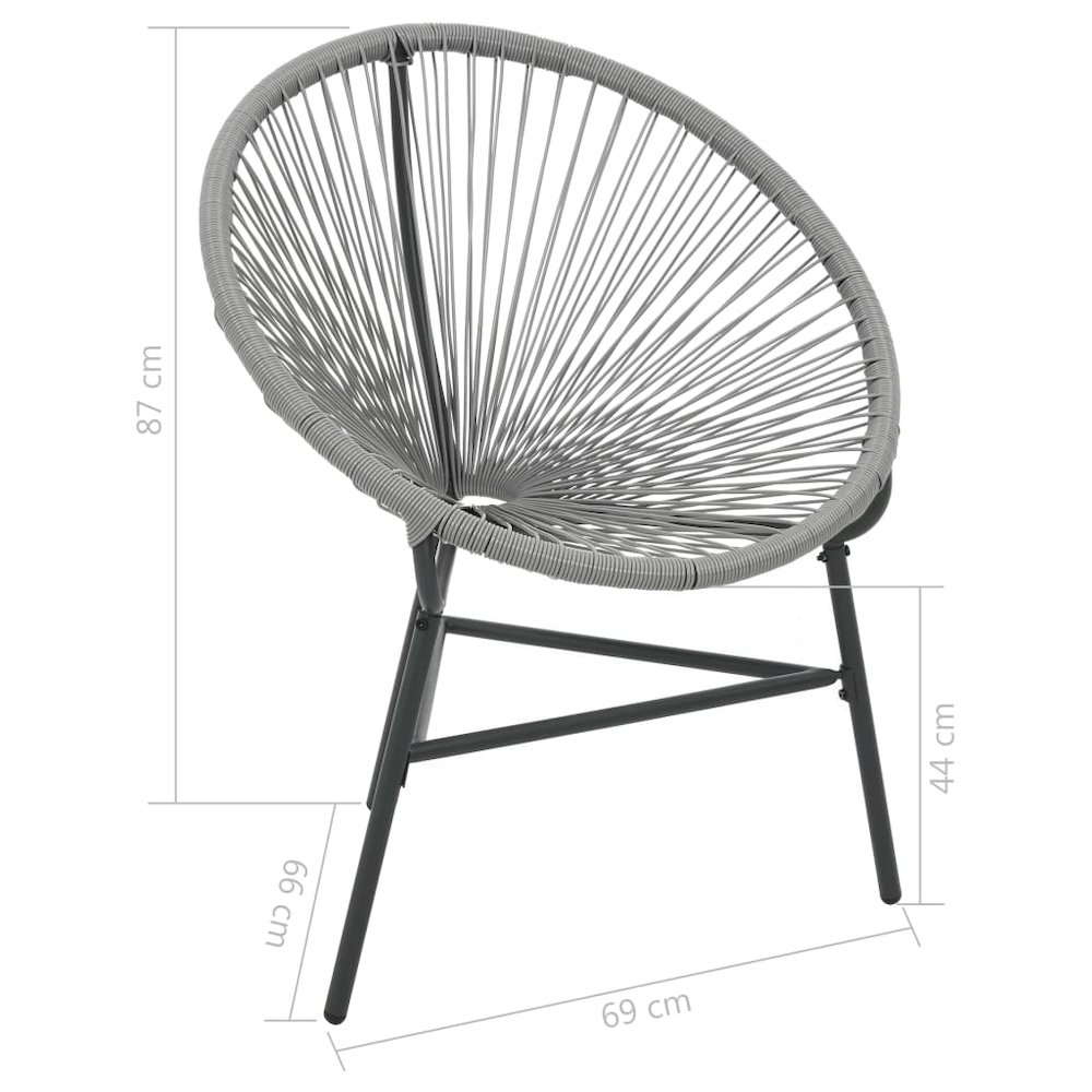 Moon Chair Grey Polyethylene Rattan Moon Chair Round Modern. Picture 7